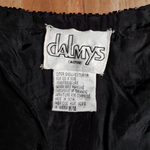 🌏 Vintage 100% Silk Sequined Vest • Sz M - Picture 11 of 16